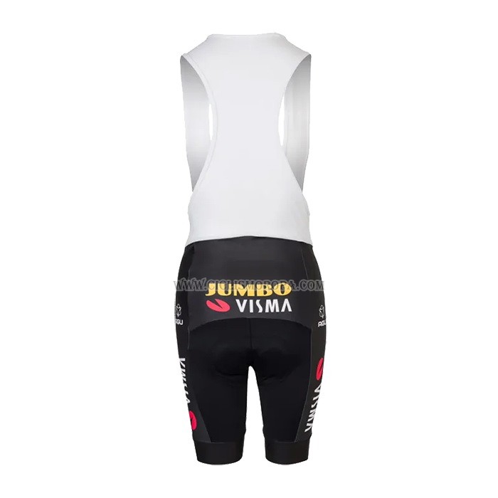 2023 Ropa Ciclismo Mujer Jumbo Visma Negro AMarillo Mangas Cortas y Culotte Corto